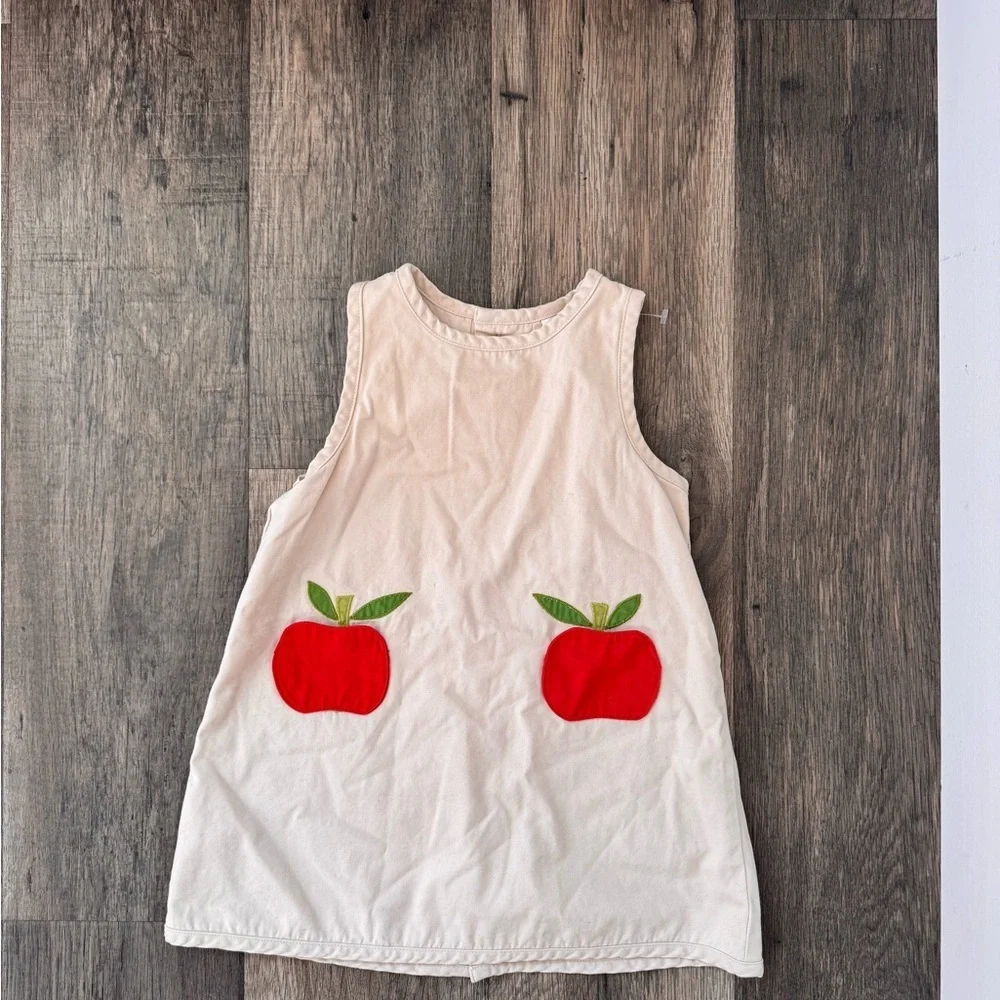 GAP Cream Sleeveless Tank Dress with Red Detail